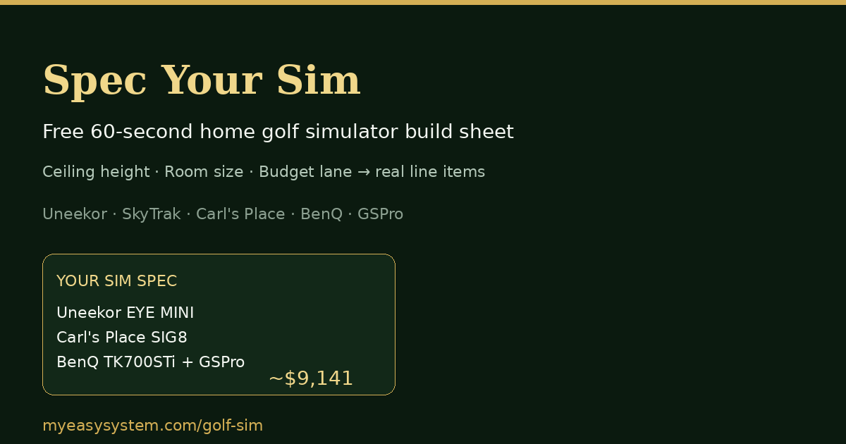 Home Golf Sim Spec